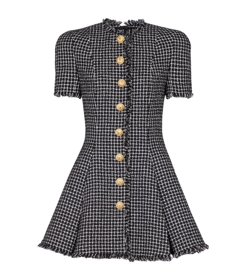 Gingham Tweed Mini Dress