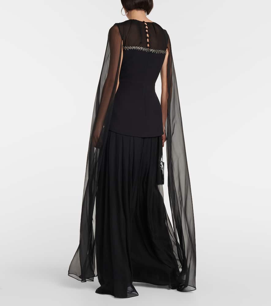 Gloria silk and crêpe gown