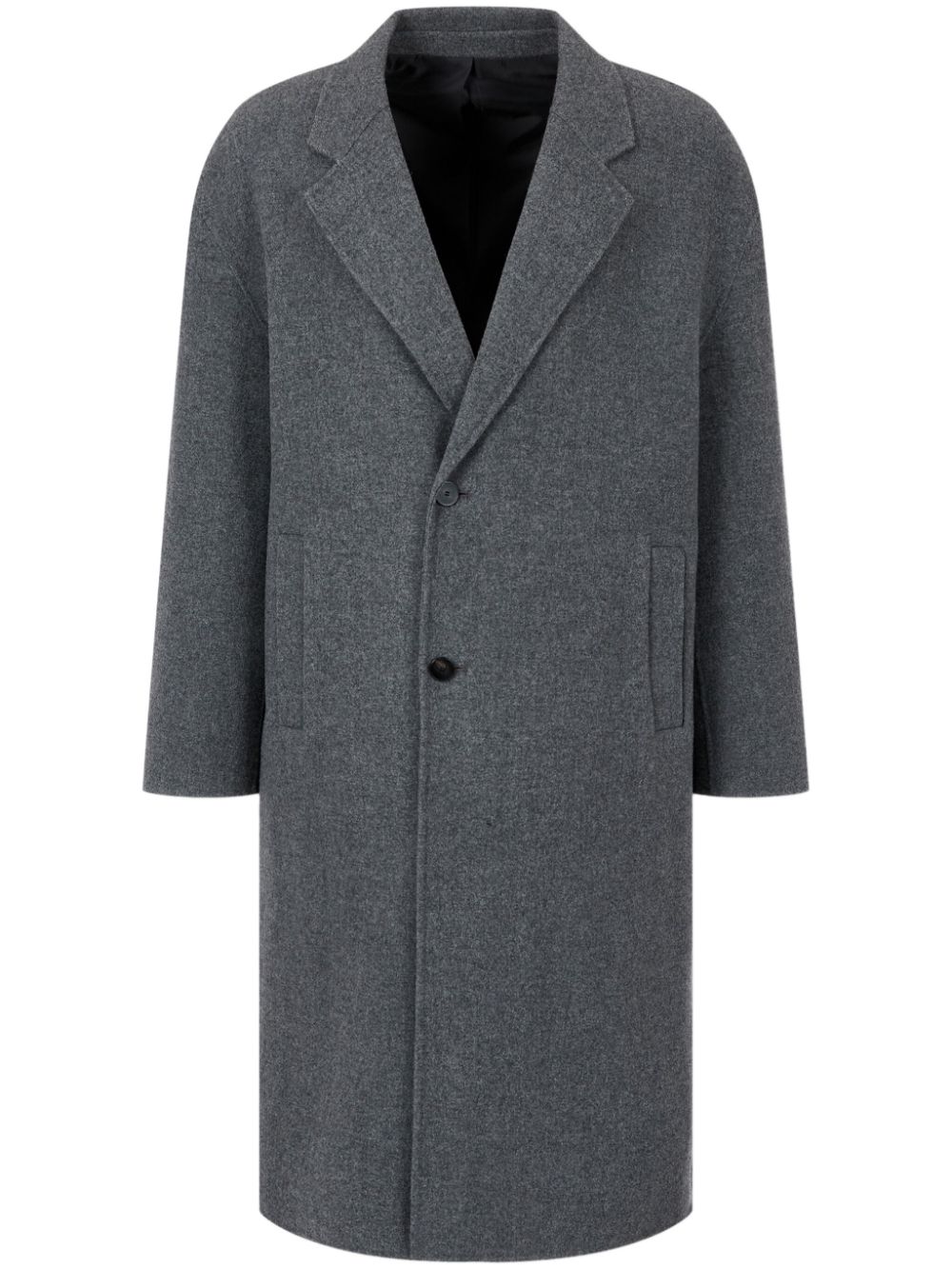 Single-breasted wool coat - Grey