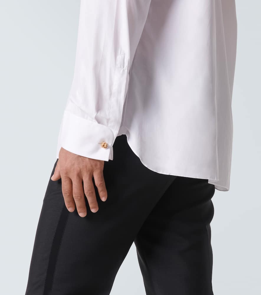 Pleated cotton tuxedo shirt