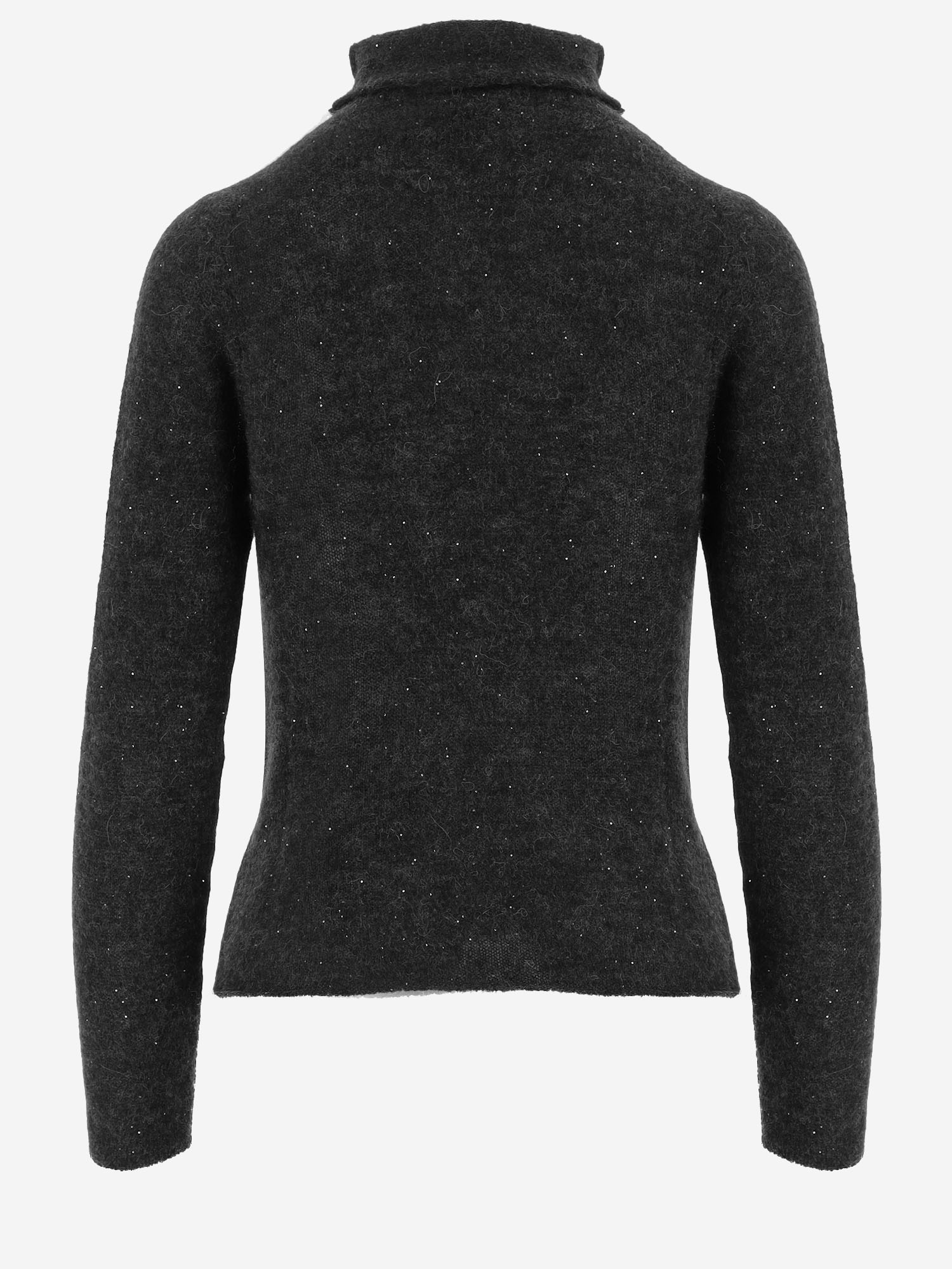 Alpaca and Wool Blend Turtleneck Sweater — Black