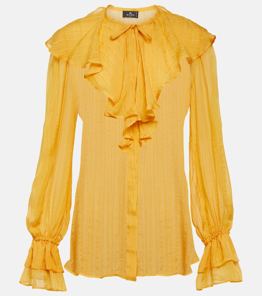 Ruffled silk blouse