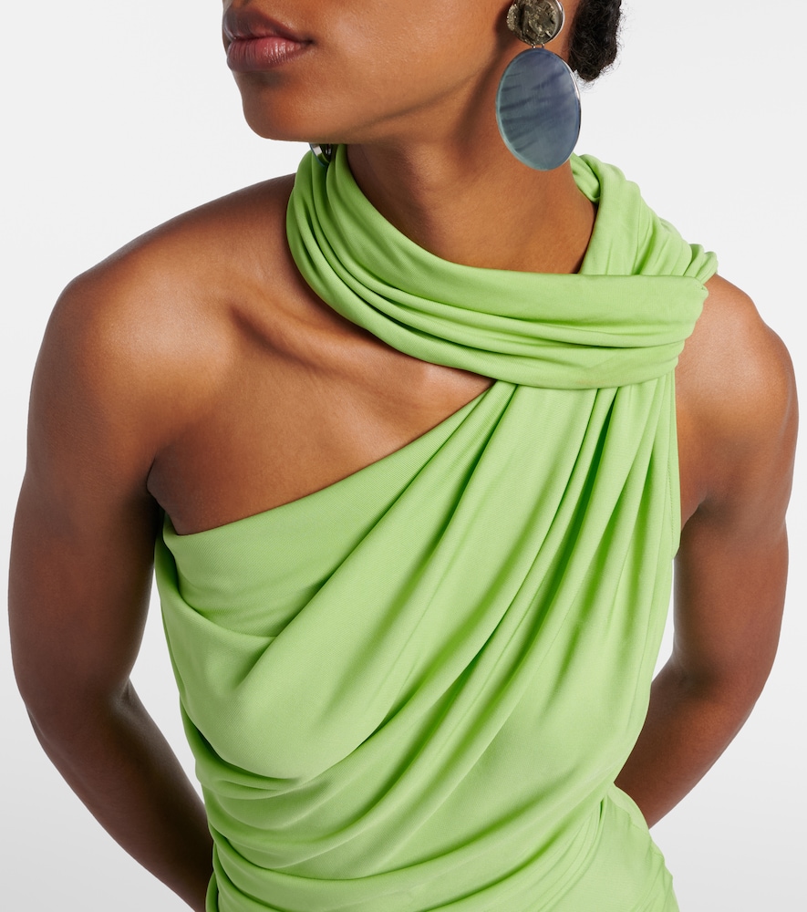 Cutout embellished draped maxi dress