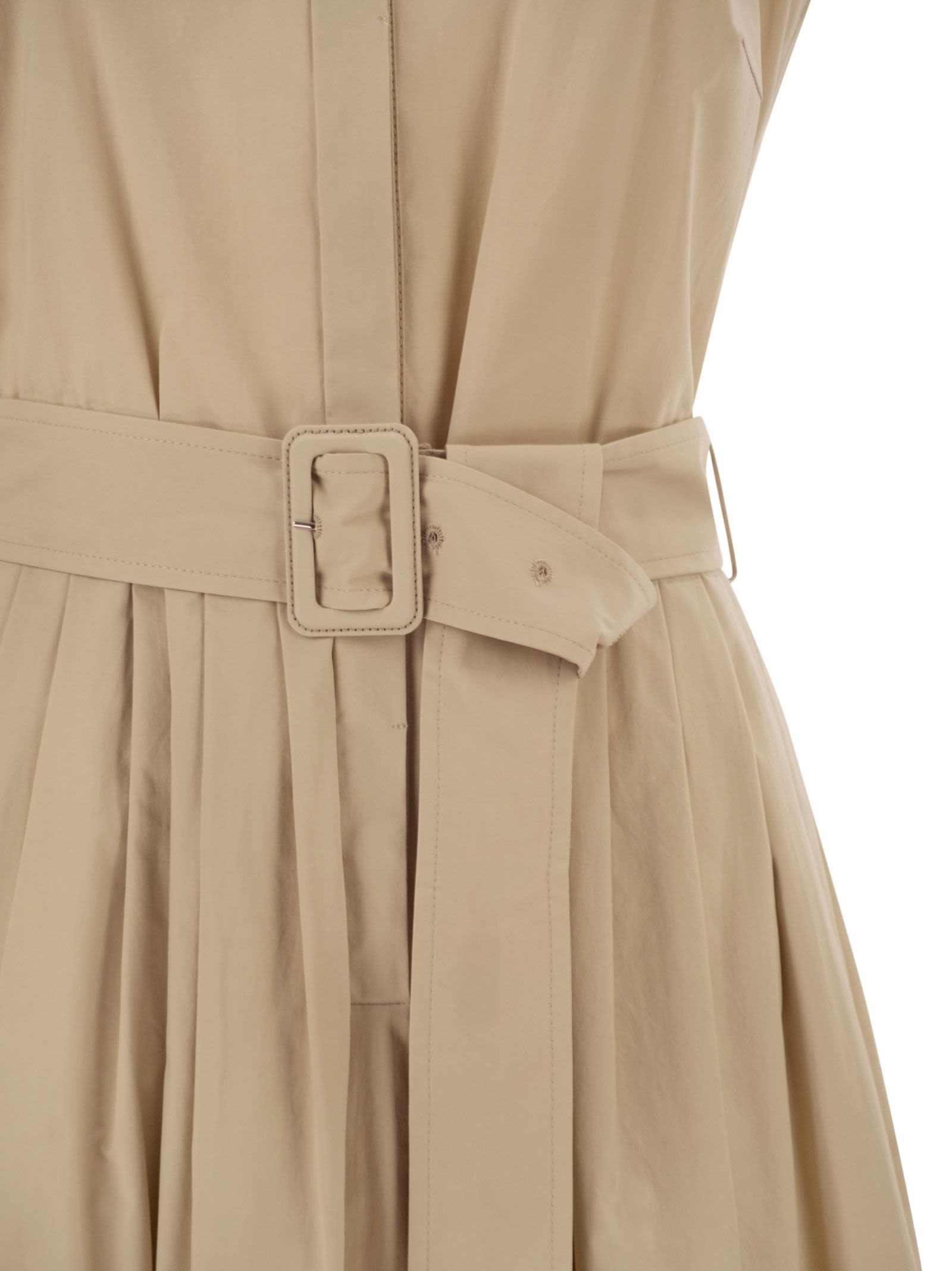 Antonelli Firenze mouwloze katoenen stretch midi-jurk met rie