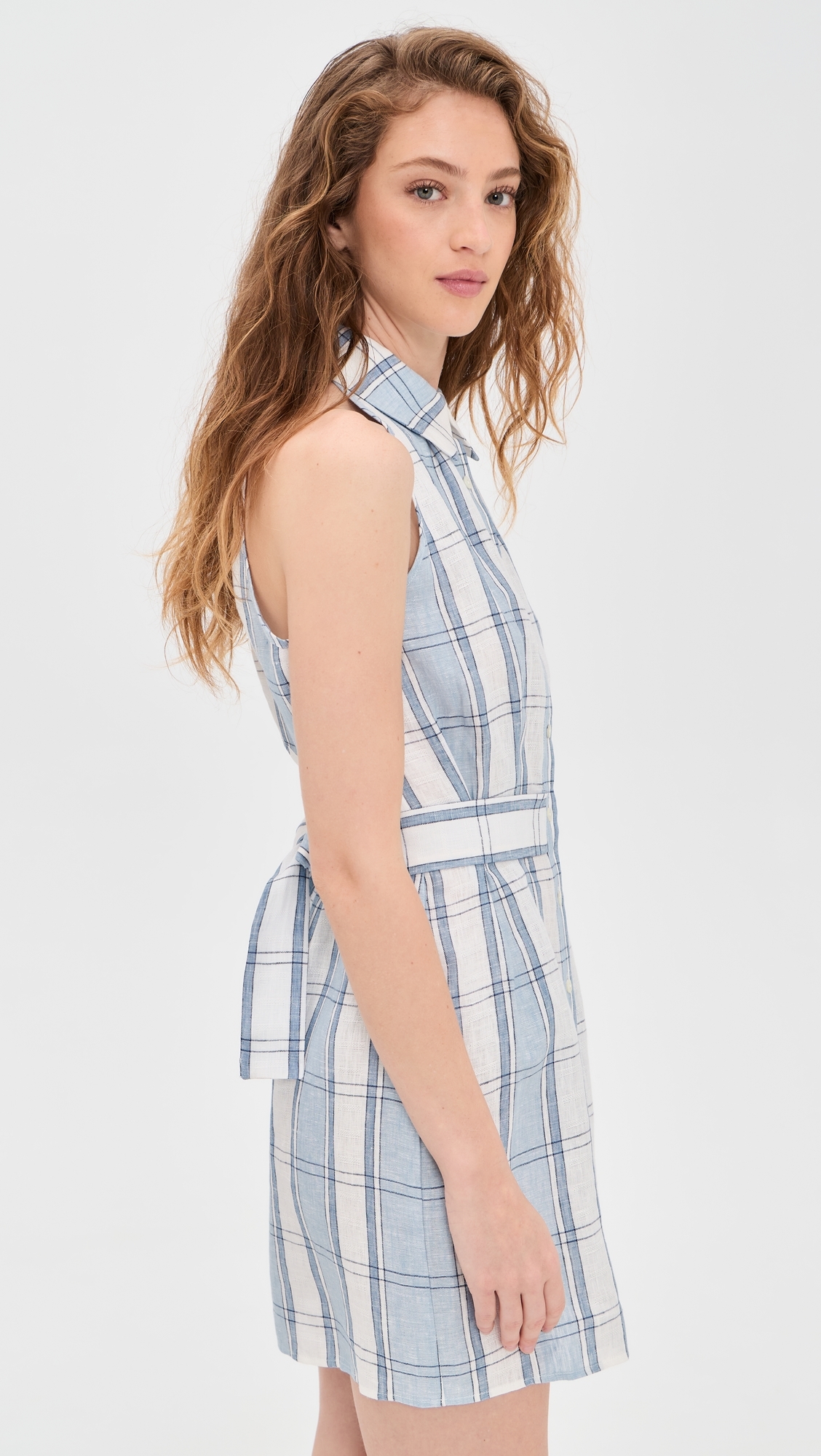 Domino Mini Dress Blue Plaid