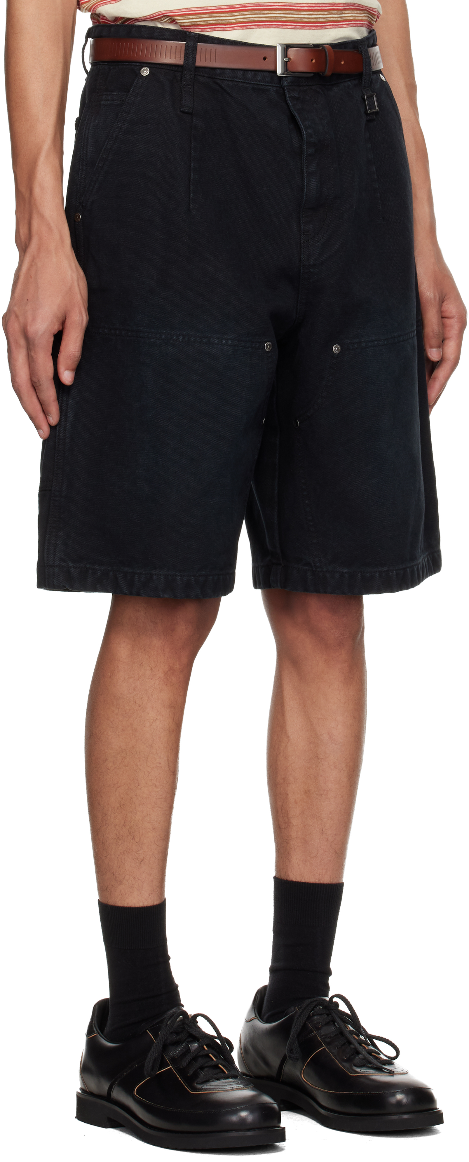 Navy Cotton Shorts