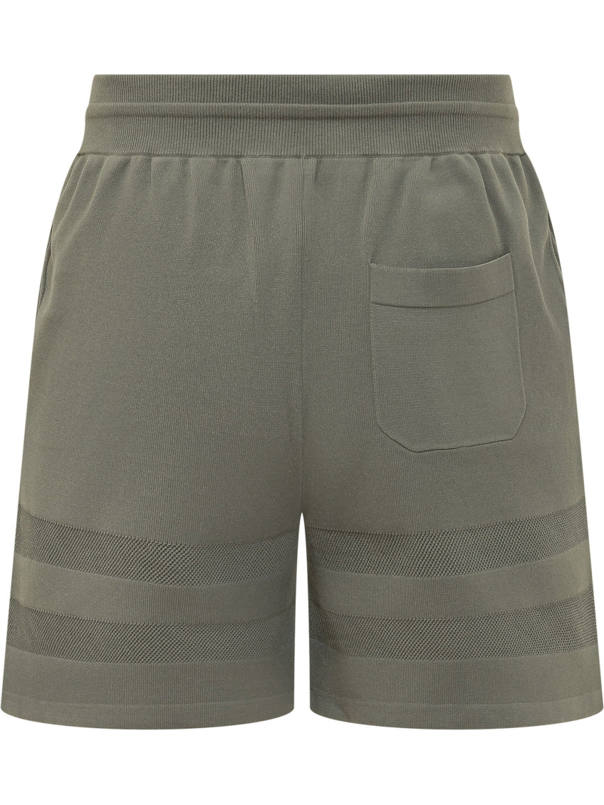 Green Textured Shorts