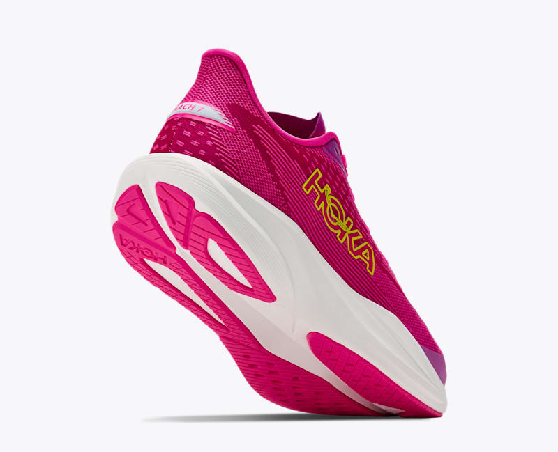 HOKA Mach 7 Walking Shoes in Fuchsia/Neon Dragonfruit