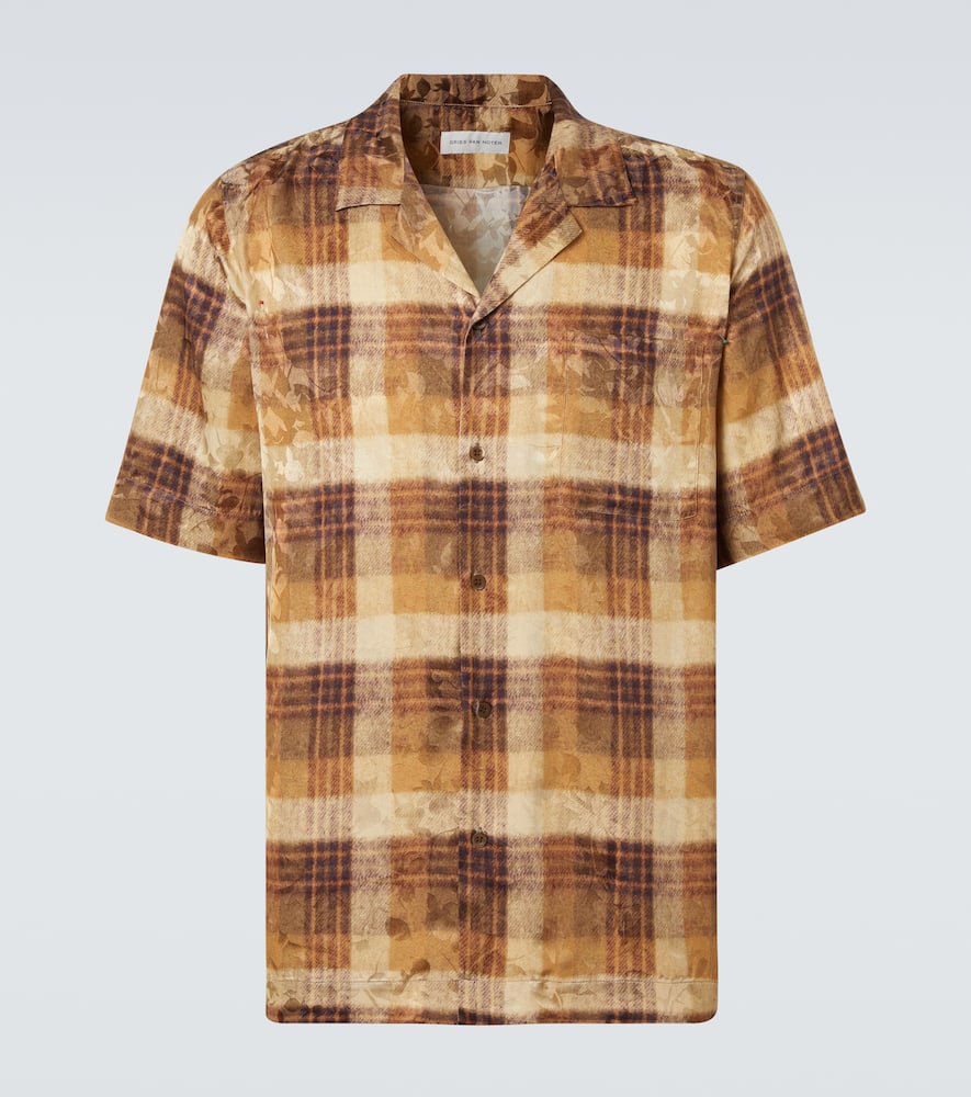 Checked jacquard bowling shirt