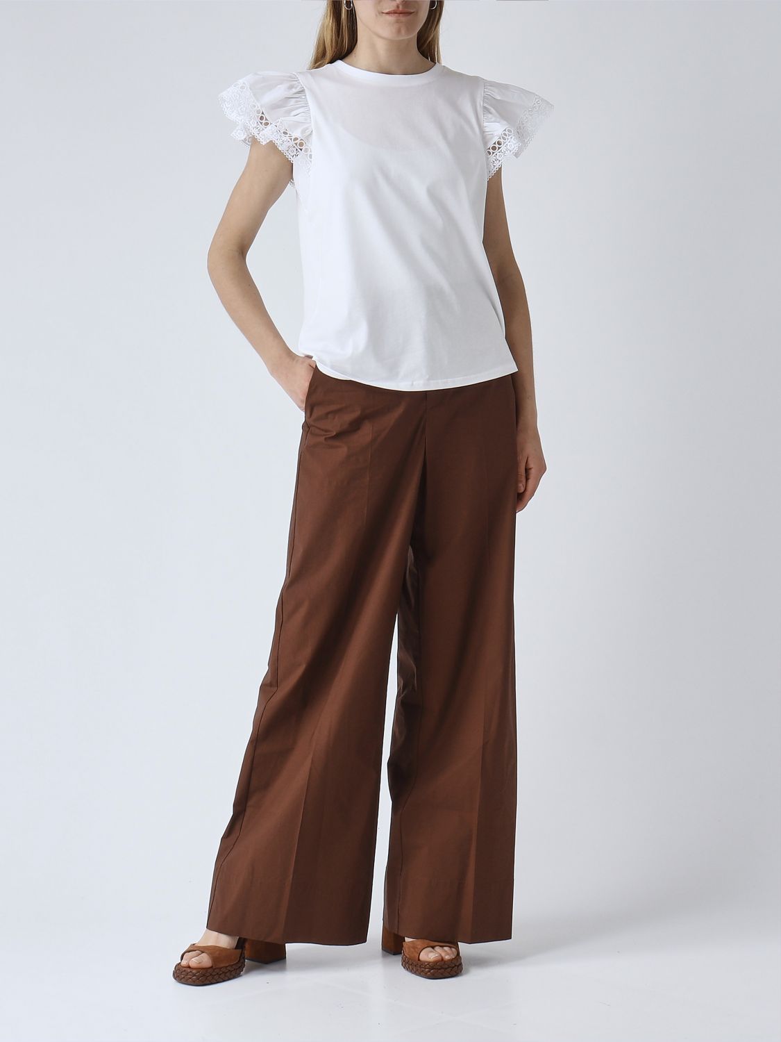 Pants Woman color Coffee