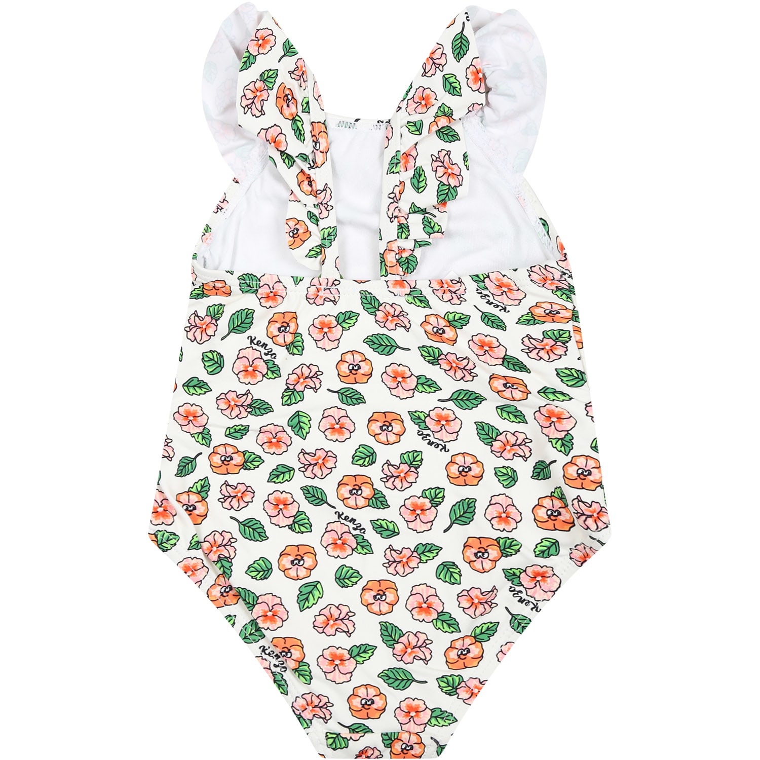 Floral-print swimsuit - White
