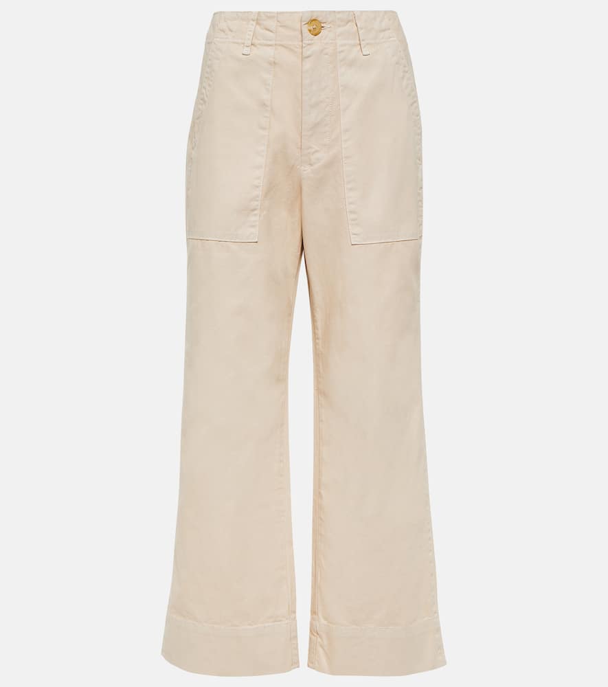 Mya cropped cotton wide-leg pants