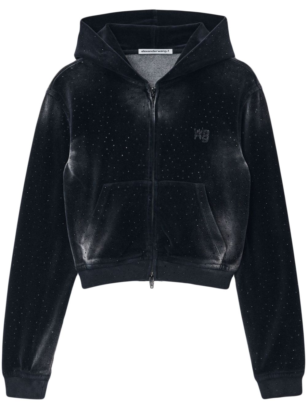 Clear bead hotfix hoodie - Grey