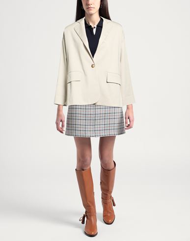Woman Blazer Beige Size 6 Cotton, Elastane