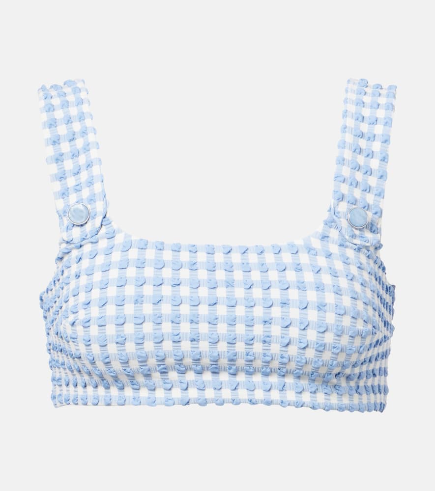 Simkhai Ainsley gingham bikini top