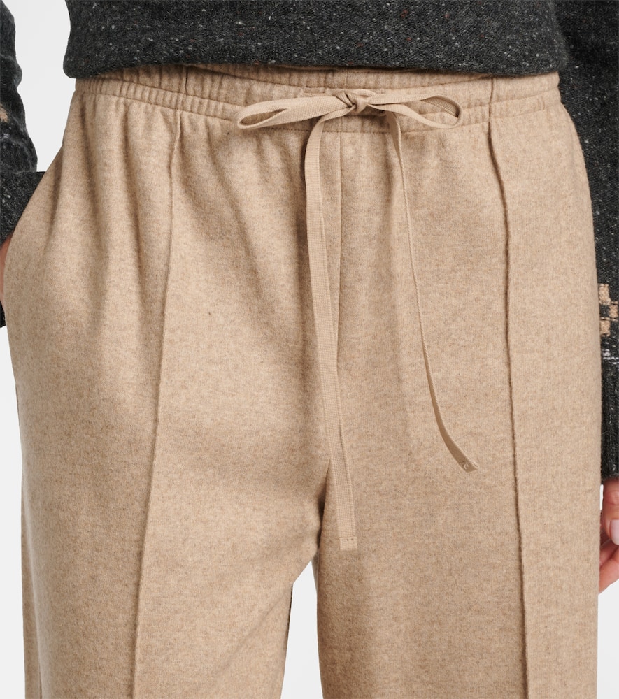 Wool-blend wide-leg pants