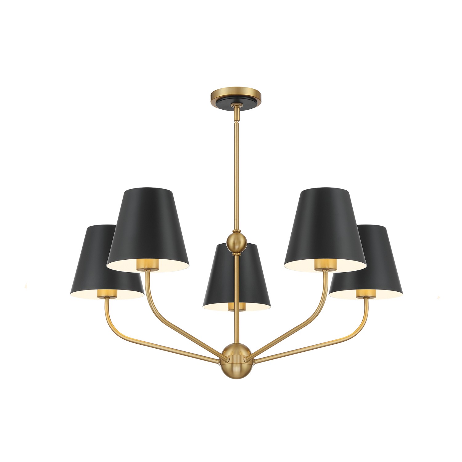 Vibrant Gold + Matte Black Chandelier from the Xavier Collection