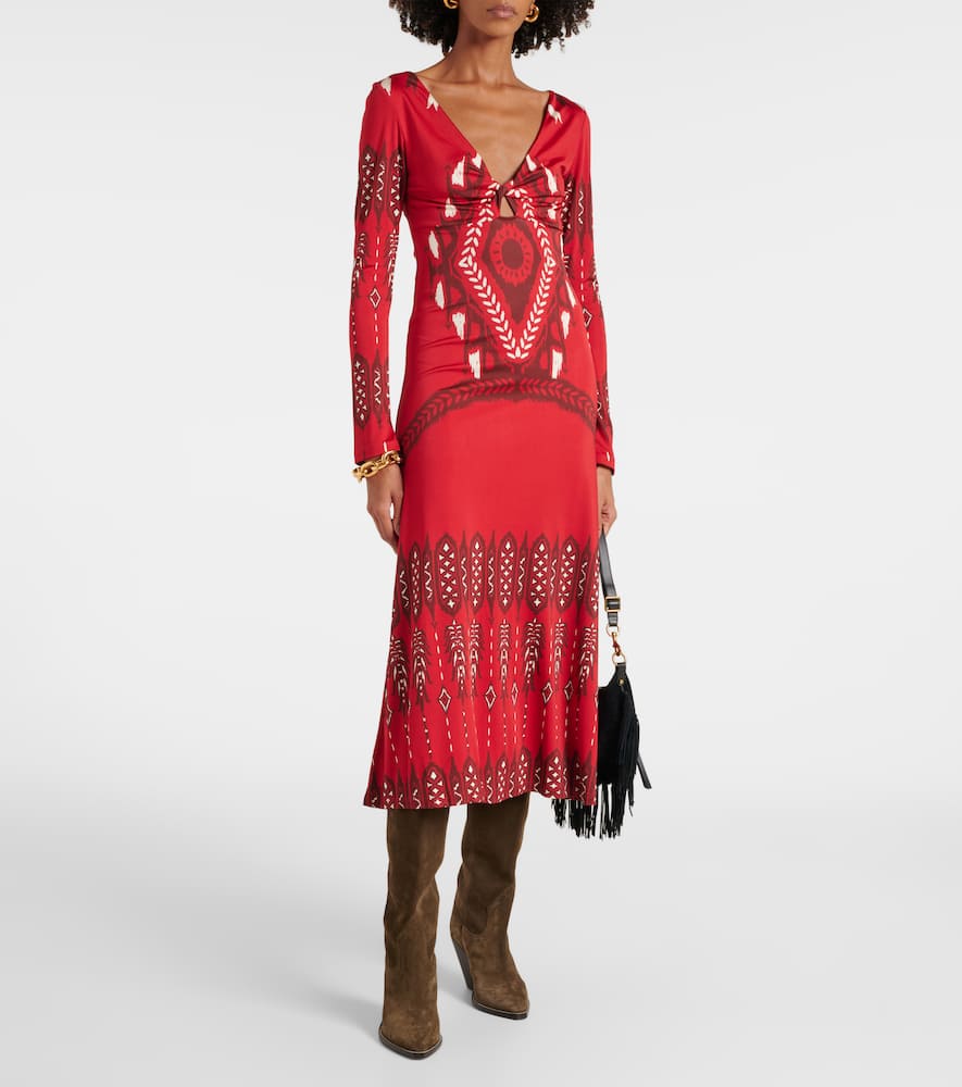 Printed jersey maxi dress