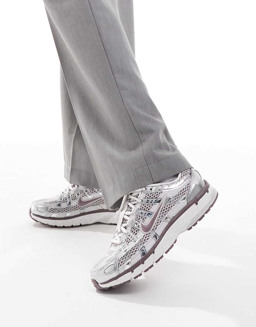 P-6000 sneakers in light gray and purple