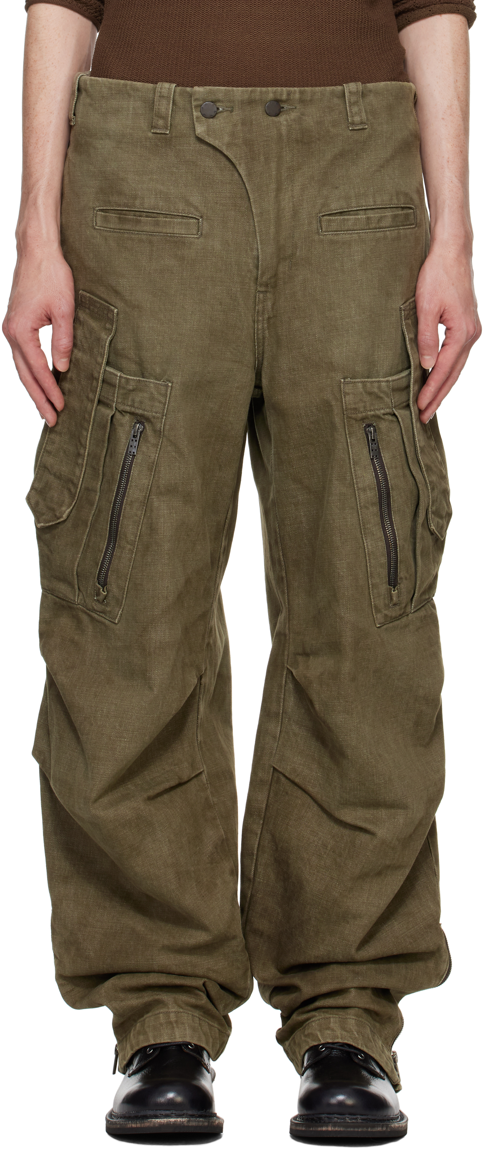 DEVOA Khaki Utility Cargo Pants