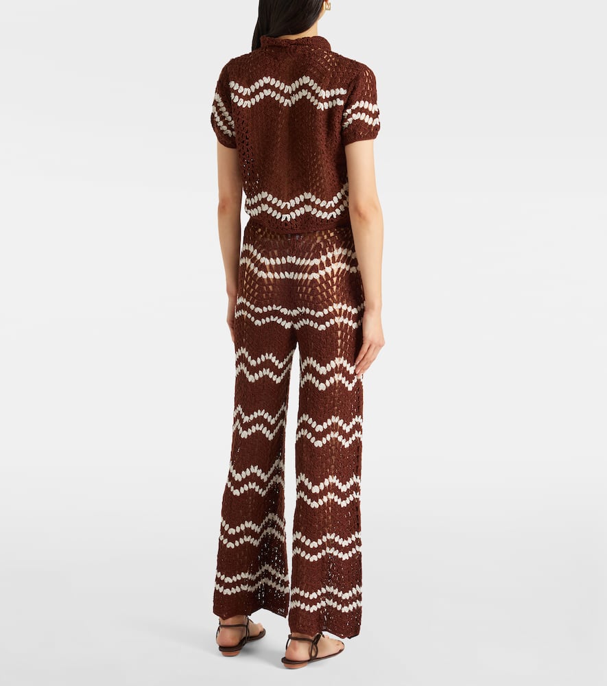 Crochet cotton straight pants