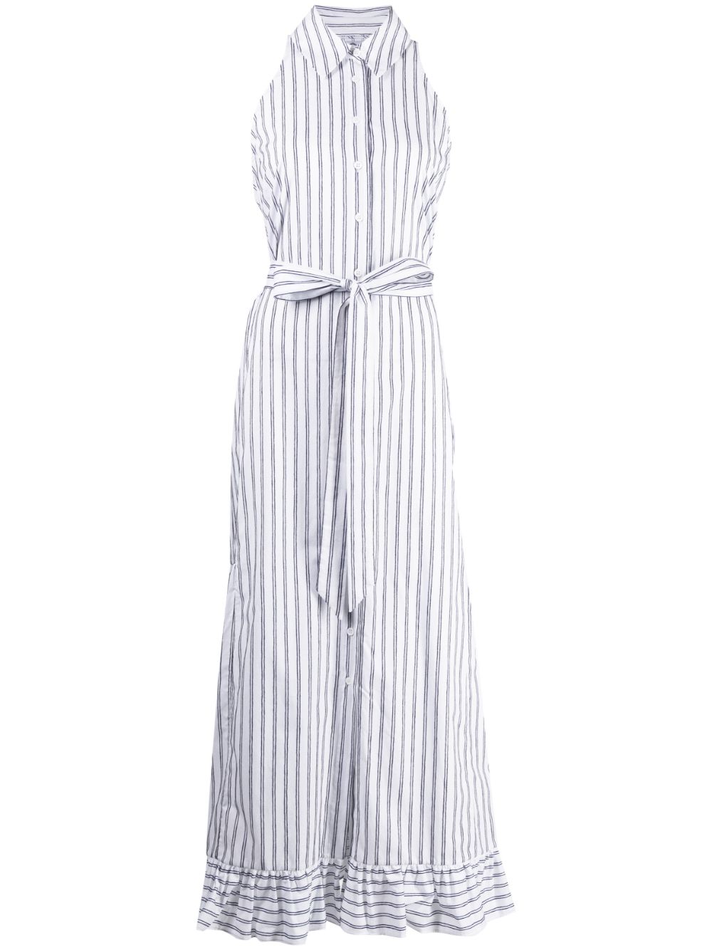 Ava striped sleeveless maxi shirtdress - Blue