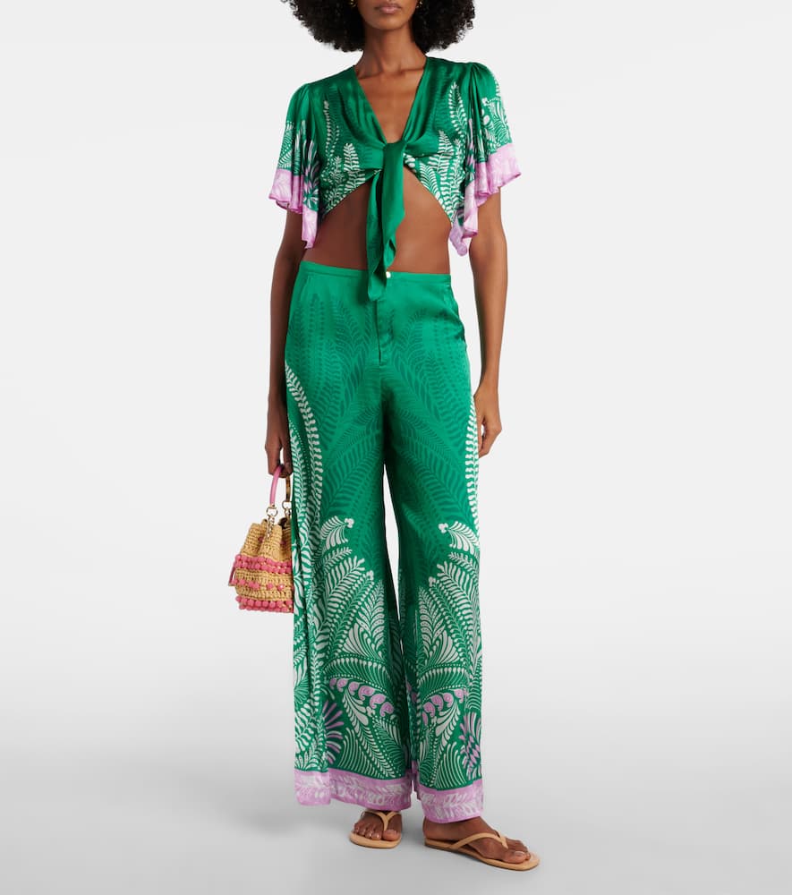 Clea printed wide-leg pants