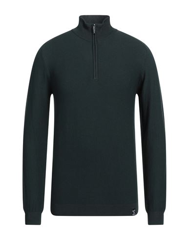 Man Turtleneck Dark green Size L Viscose, Nylon
