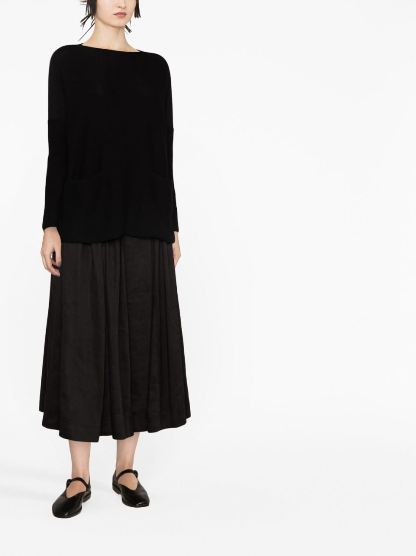 - Boat Neck Cotton Sweater