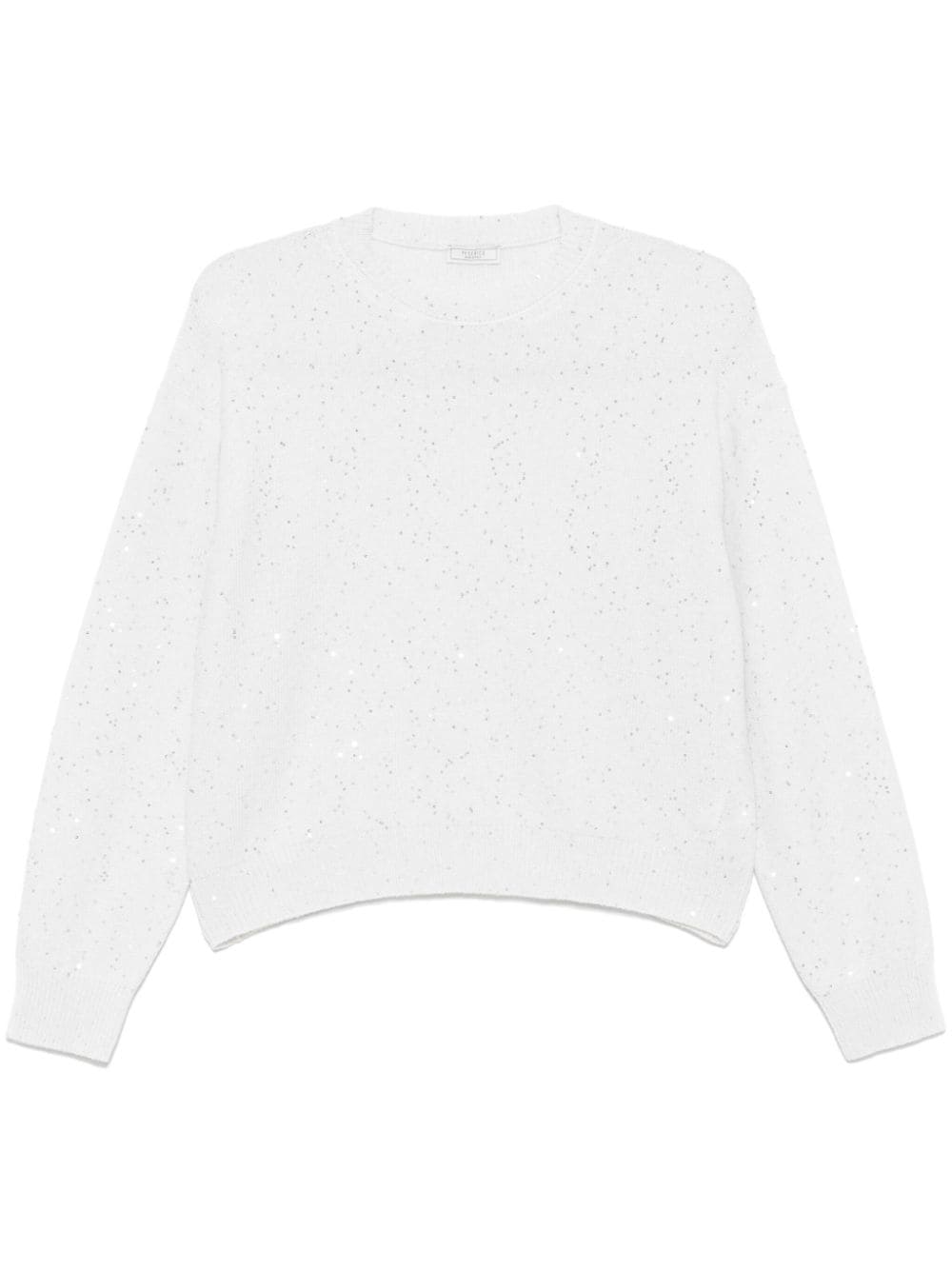 Sequin-embellished knitted sweater - Grey