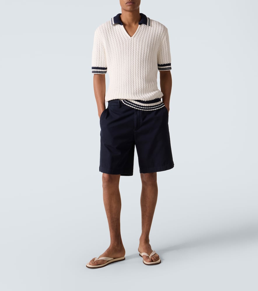 Swift crochet striped cotton polo shirt