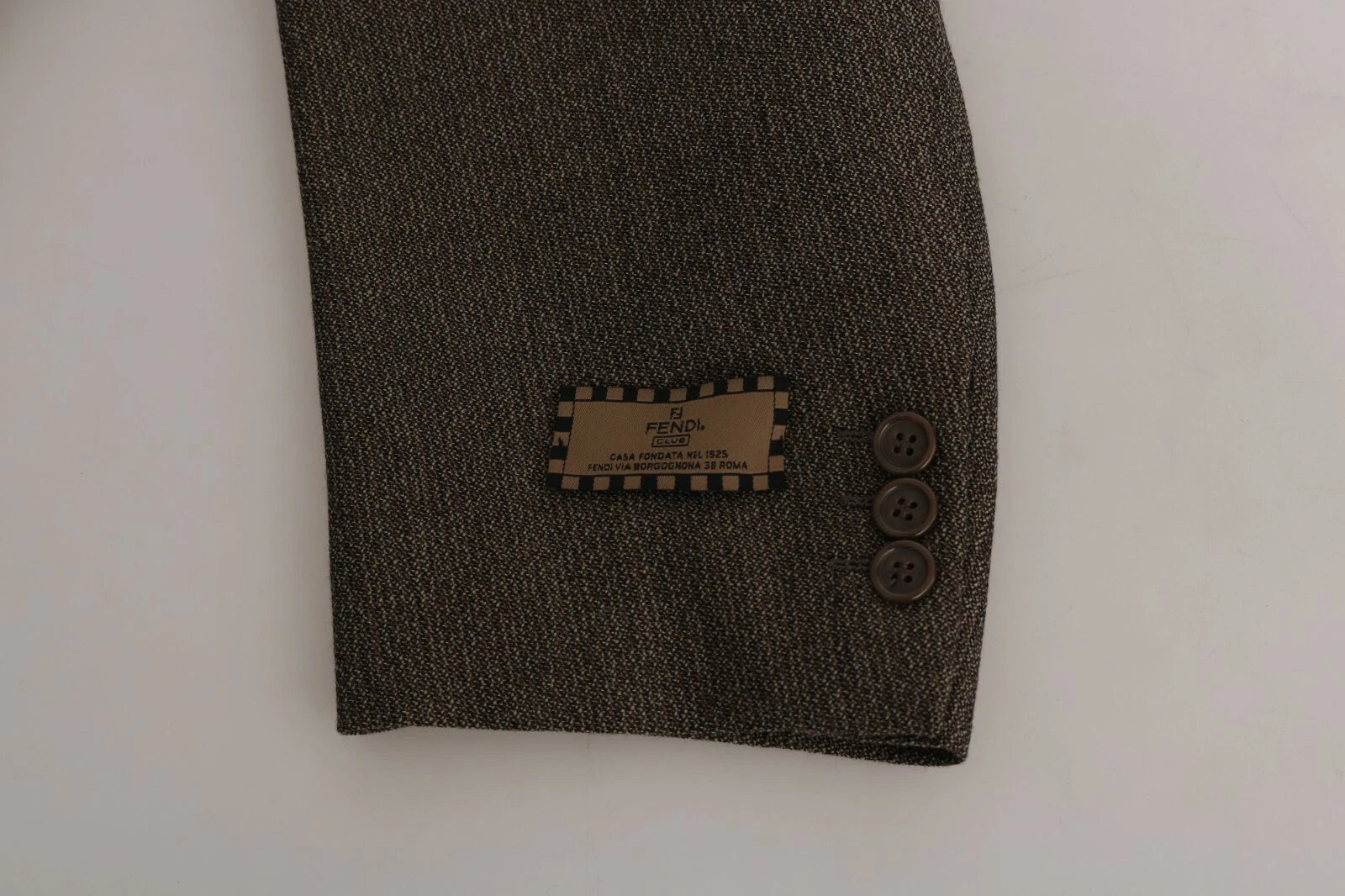 Single-Breasted Wool Pant Suit — Brown