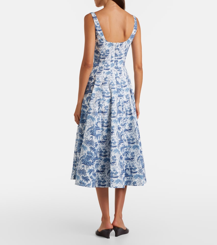 Wells floral cotton poplin midi dress