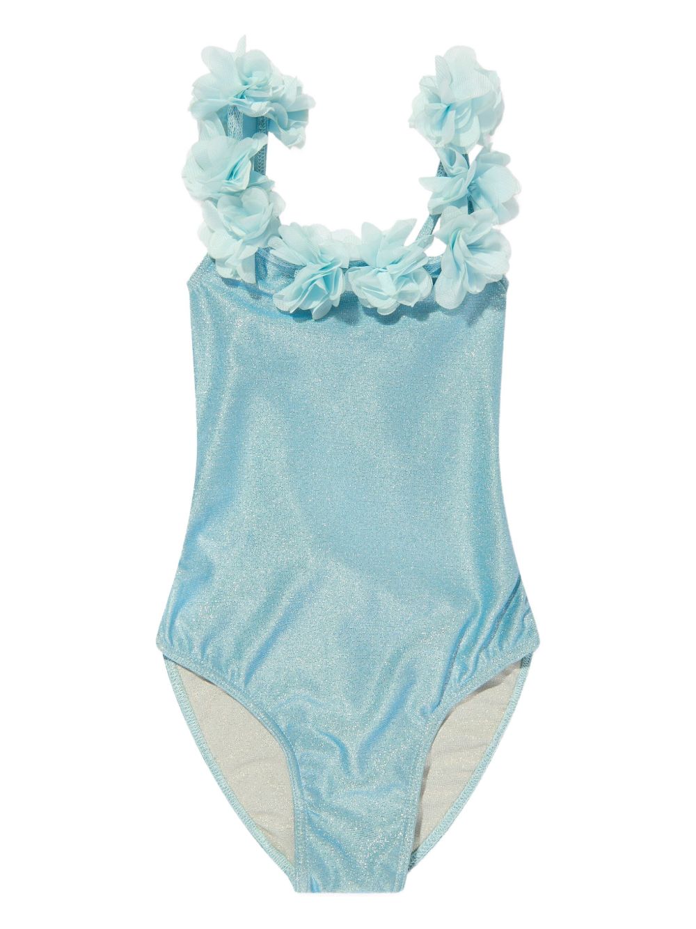 Floral-embellished swimsuit - Blue