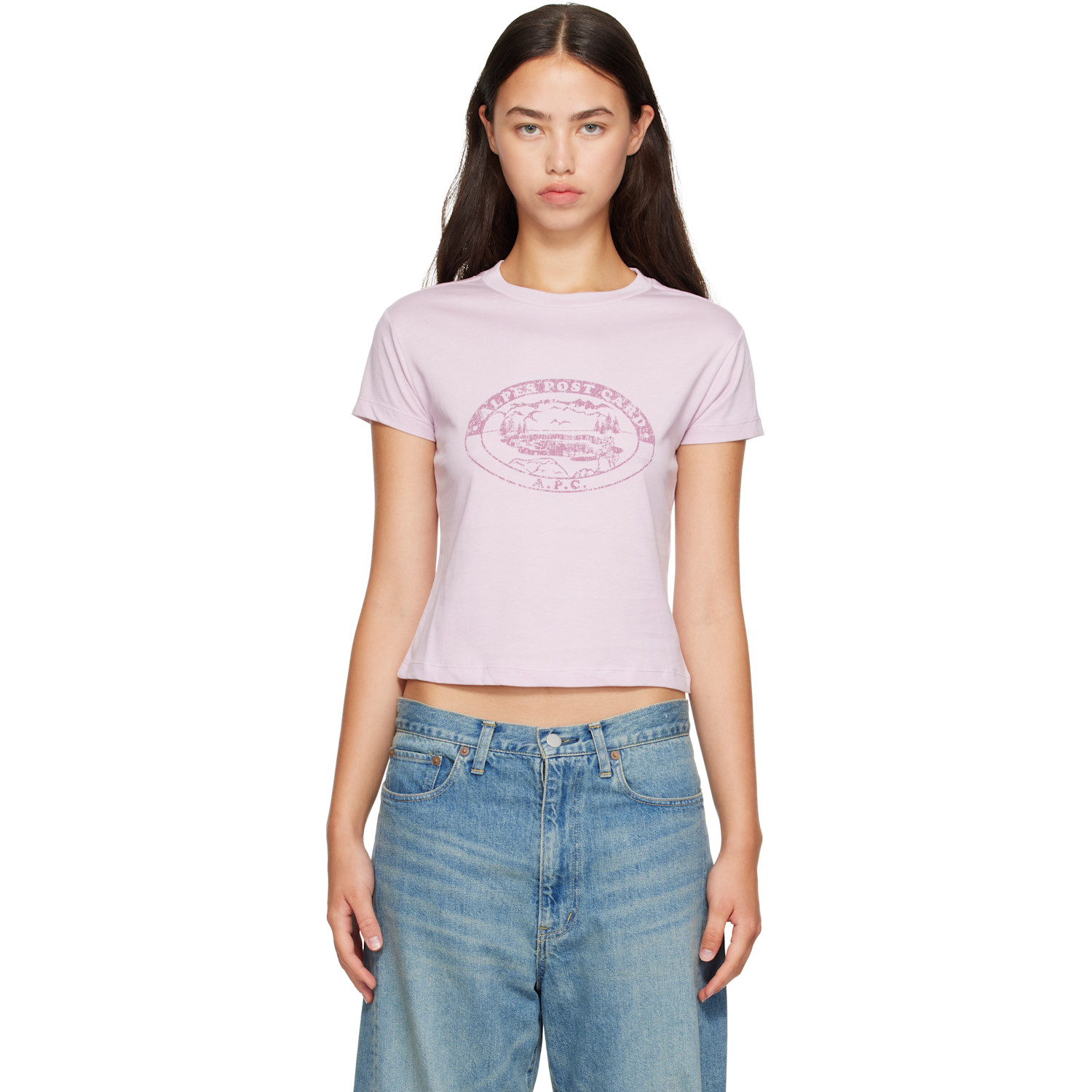 Pink Vintage Camping Logo T-shirt