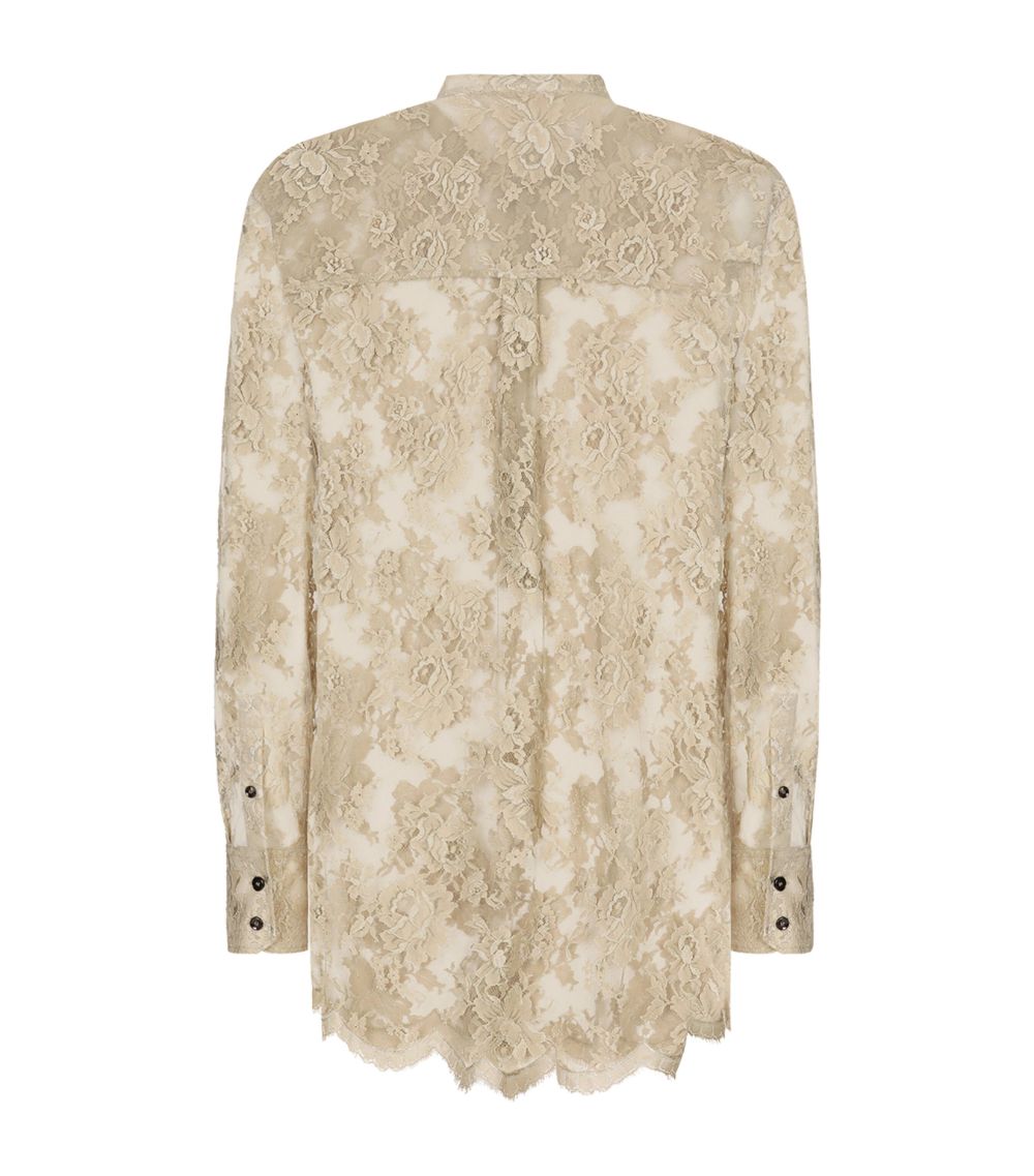 Lace Stand-Collar Shirt