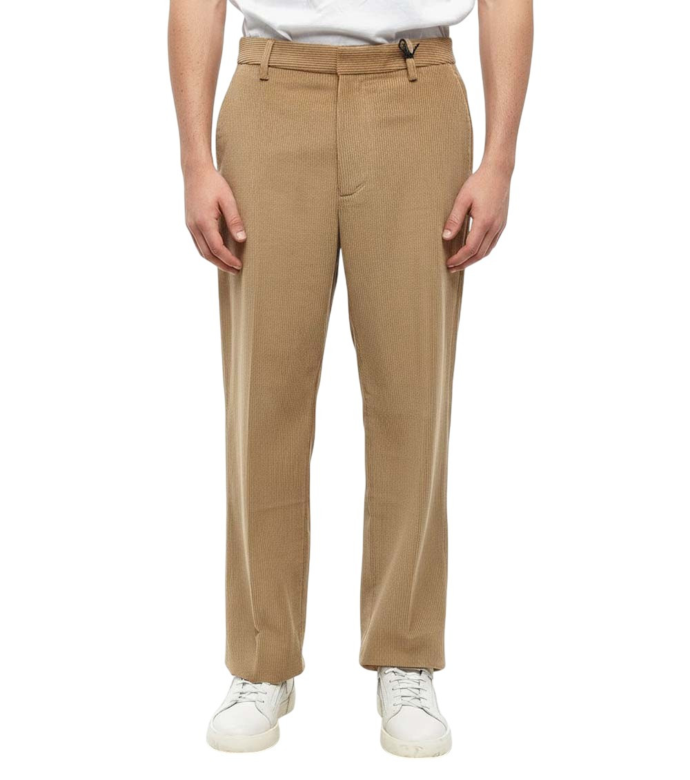 Beige Flat Front Pants