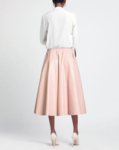 Woman Midi skirt Pink Size 10 Leather