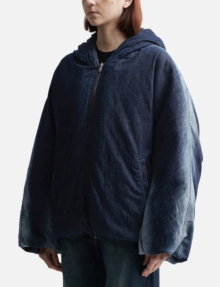 Denim Hooded Puffer Jacket