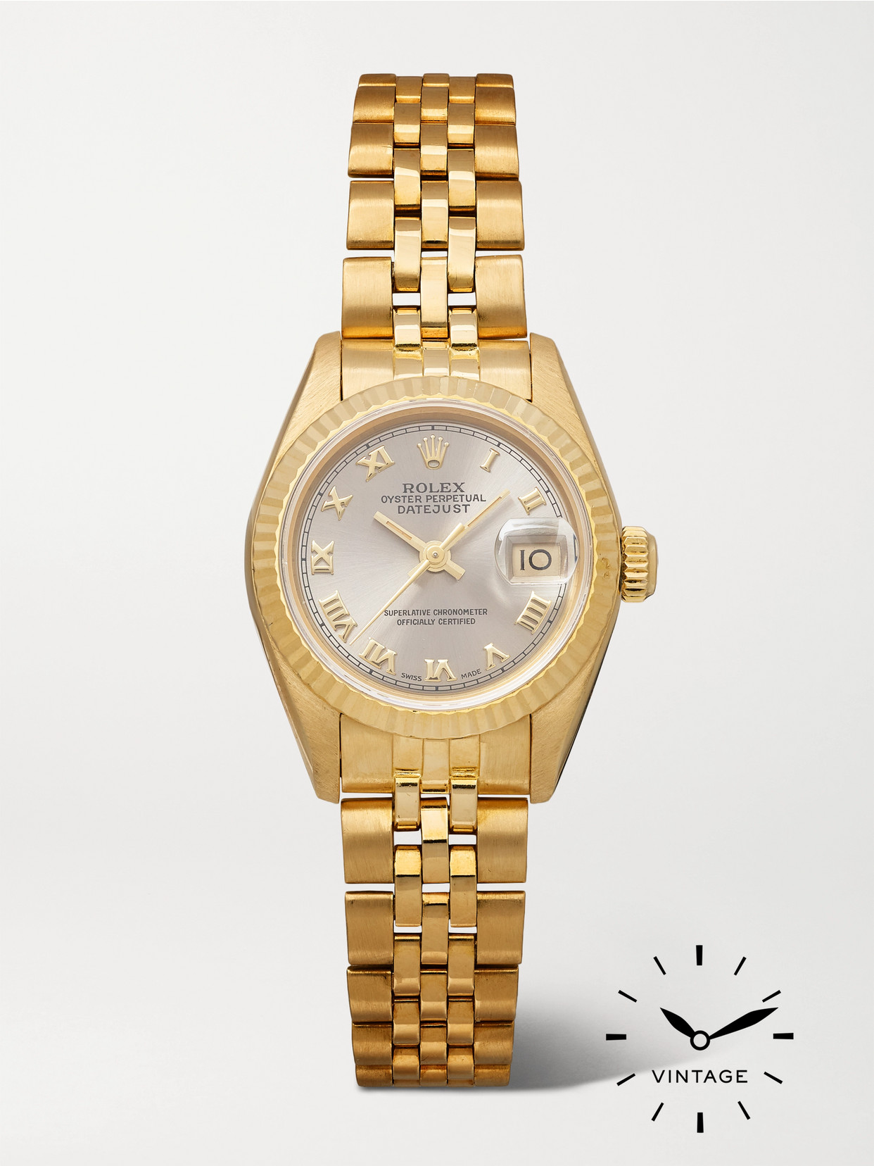 + Rolex Vintage 1960s Datejust Automatic 26mm 18-karat Gold Watch, Ref. No. 69178 - One size