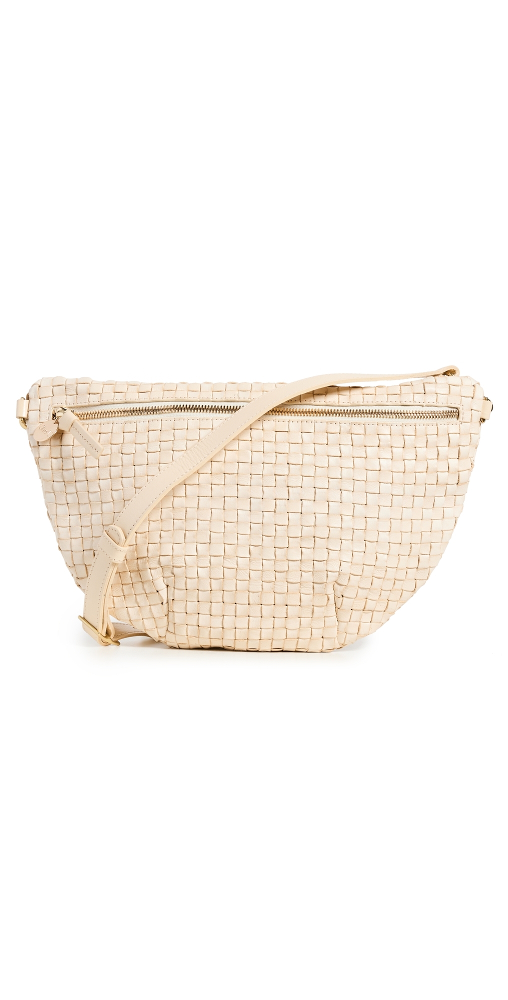 Grande Fanny Belt Bag Cream Woven Checker One Size