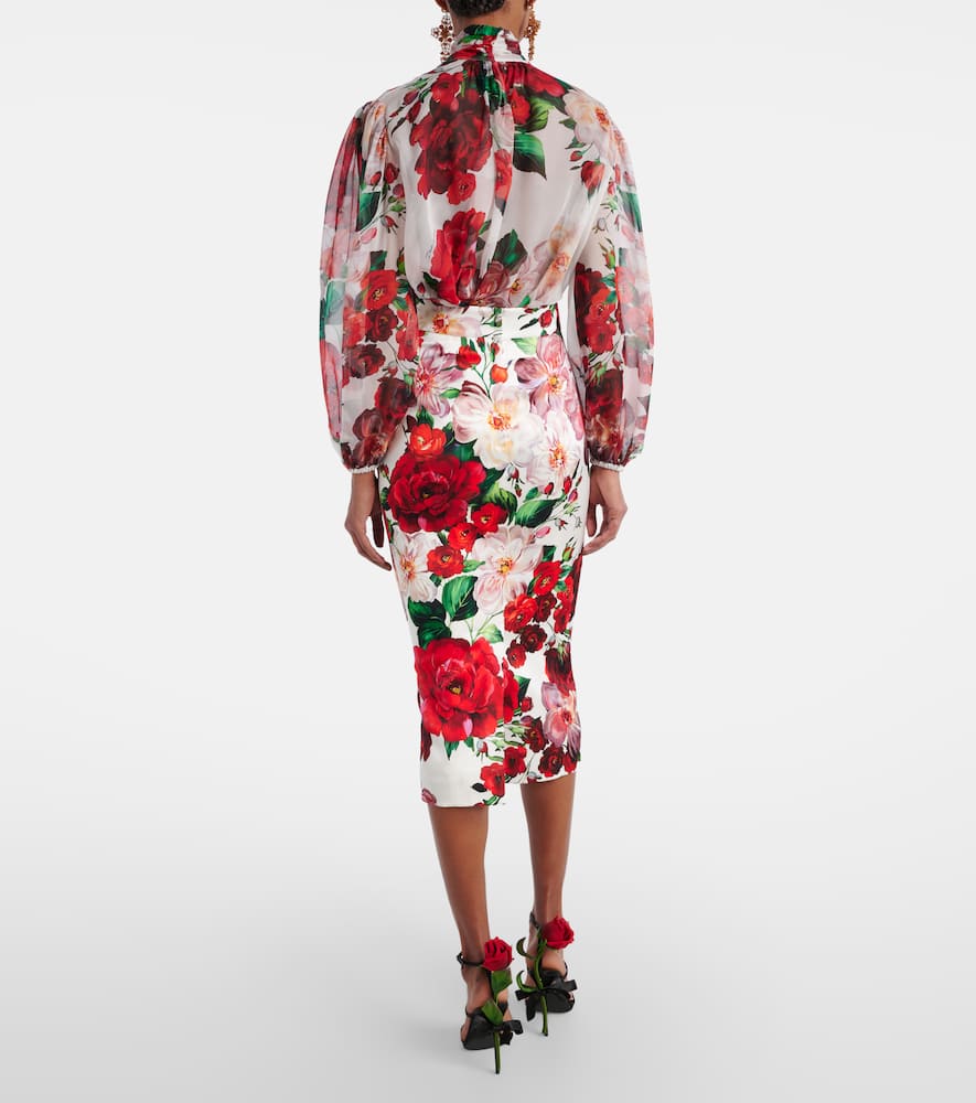 Floral midi skirt