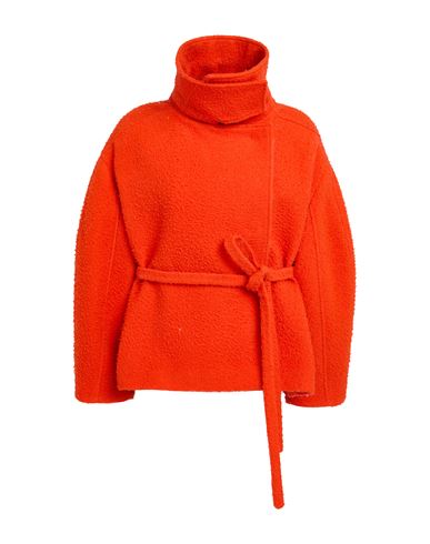 Woman Coat Orange Size 2 Virgin Wool