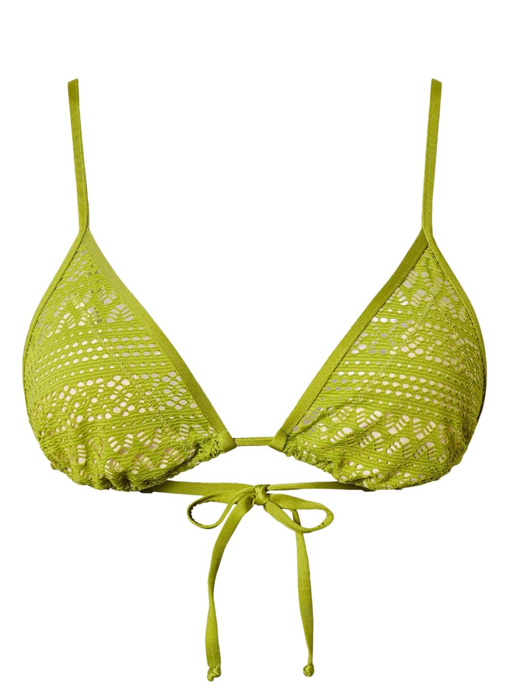 Open-knit bikini top - Green