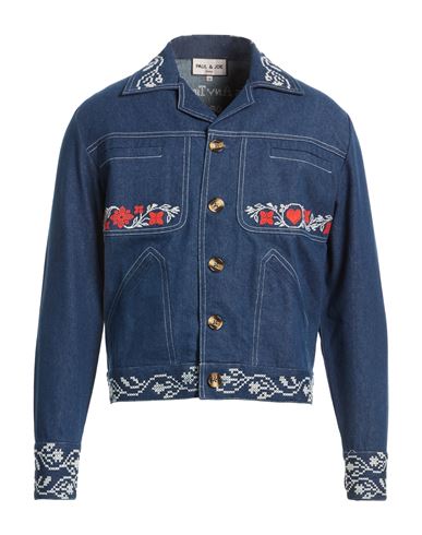 Man Denim outerwear Blue Size L Cotton