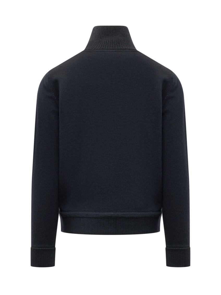 Black Quilted Logo Cardigans