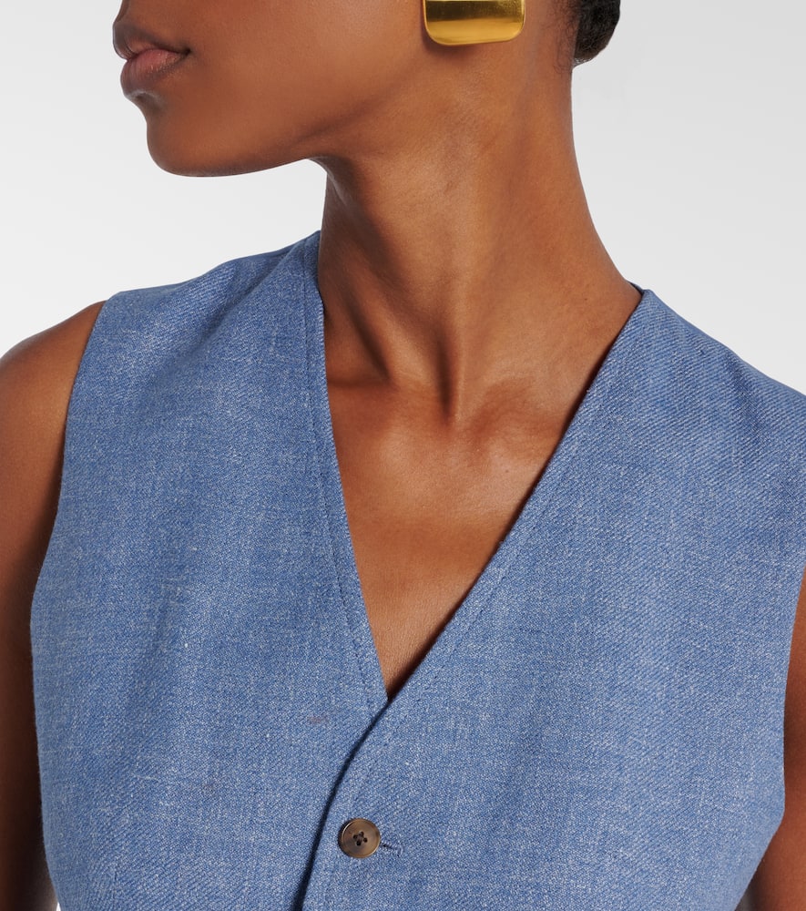 Linen and cotton twill vest