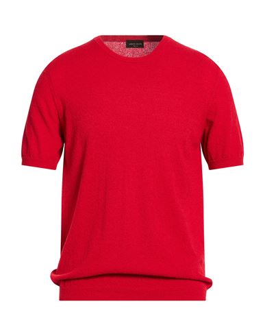 Man Sweater Red Size 38 Cotton, Polyamide