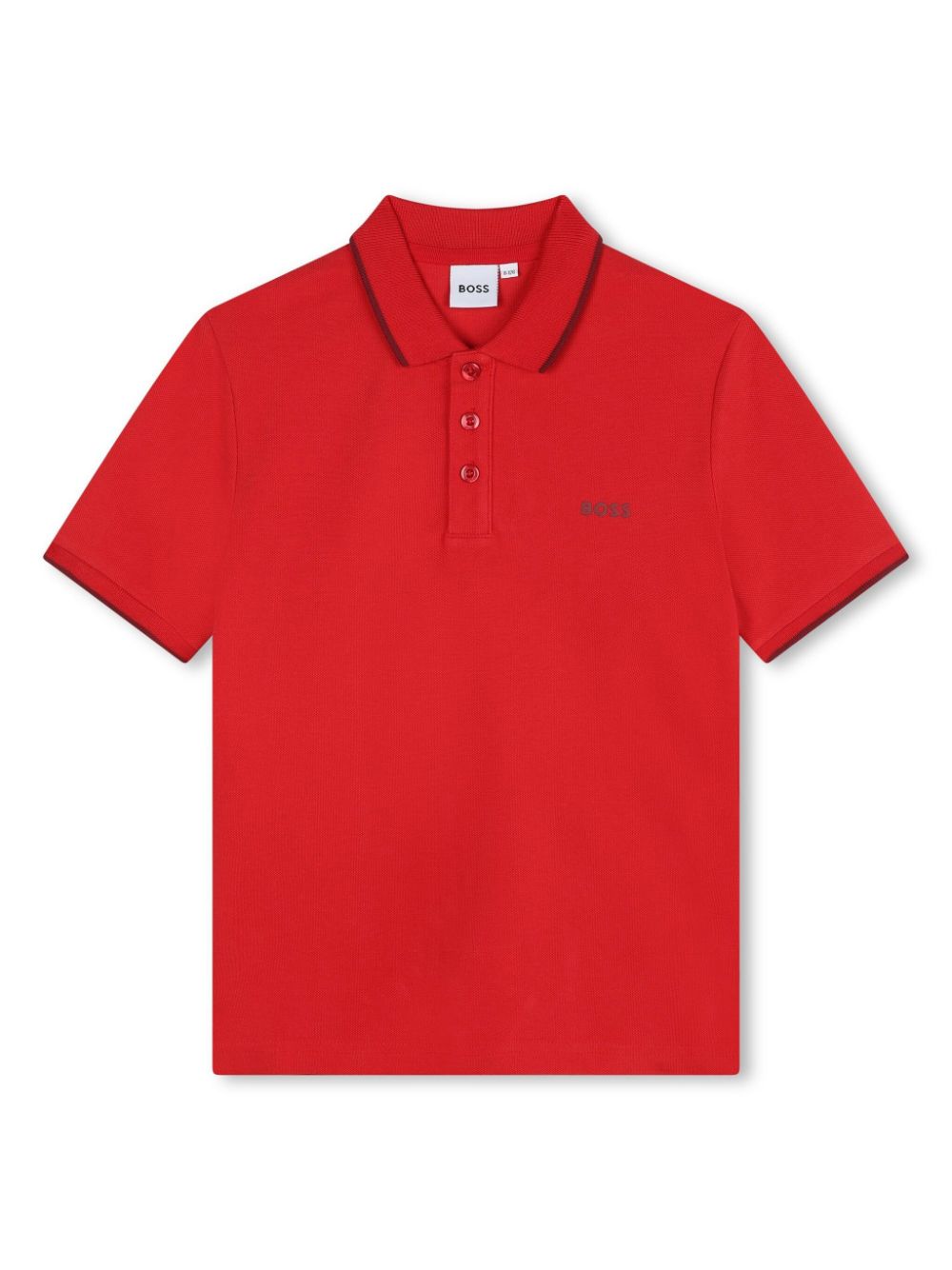 Logo-print piqué-weave polo shirt - Red