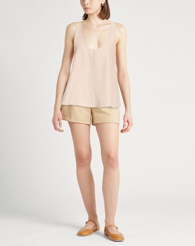 Crème Woman Top Beige Size 6 Silk